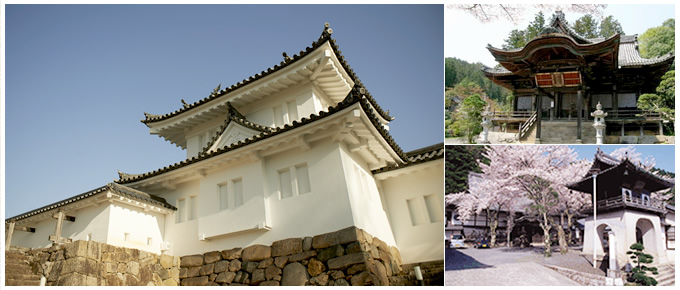 This route tours Yusai's castle town and traces the history of the castle.
