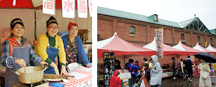 赤れんが倉庫群での模擬店
